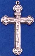 C391 sterling large cross with leaves