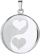 CR119A Yin yang hearts memorial container pendant