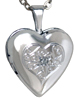 L2518 scrolled heart with diamond heart locket