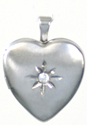 13mm heart locket with stone