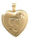 gold double heart locket