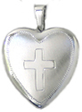 silver engraved cross locket
