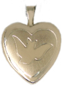 gold 13mm heart dove locket