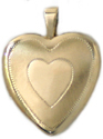 gold 13mm heart locket with heart