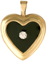 L3010 13mm heart locket with stone and color