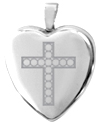 L3011 Cross 13mm heart locket