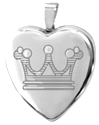 L3019 crown 13mm heart locket