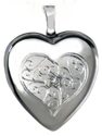 13mm heart locket with scroll heart
