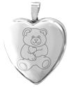 L3027 teddy bear childs heart locket
