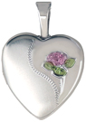 L3039 sterling flower 13mm heart locket