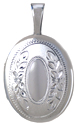 sterling 13 oval locket with flowers