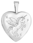 L4115 Unicorn heart locket