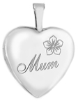 L4125K small heart locket with mum and flower