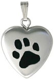 L4118E Paw with color heart locket