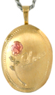 Love with Rose oval locket