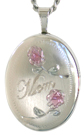 Mom with 2 Roses Oval Locket