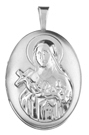 L7041 st therese oval locket