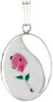L7066E oval locket with rose