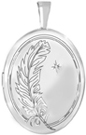 L7096D feather locket with diamond