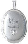 L7115 16m oval locket with mom and diamond