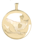 gold round bird with hearts locket