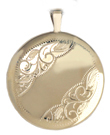 L525 Gold Ornate round locket