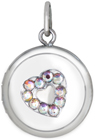 L529C crystal heart round locket