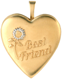 L5257 embossed best friends heart locket