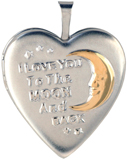 L5258 Embossed to the moon and back locket