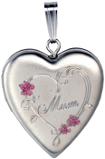 L5262EK Mum heart locket with flowers