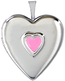 L5267 embossed heart with color heart locket