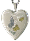 butterfly with flower locket