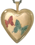 gold locket with butterflies