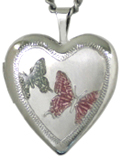 silver butterfly heart locket