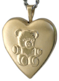 L5027 embossed teddy bear locket