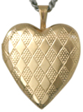 L5033 diamond pattern heart locket