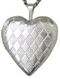 sterling diamond pattern locket