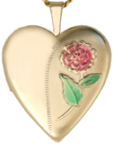 L5088 embossed flower heart locket
