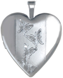 L5113 sterling 20mm heart butterfly locket