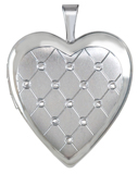 L5134 quilt locket with brite cuts heart locket