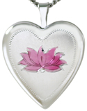 L5175E lotus heart locket