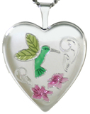 L5177 hummingbird heart locket