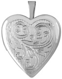 L5215 western scroll heart locket