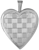 L5230 checkerboard pattern heart locket