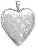 L5232 weave pattern heart locket