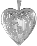 L5235 western scroll sterling heart locket