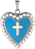 L5255E embossed cross locket with color