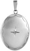 L8066D 20 oval locket with diamond