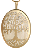 L8071 gold tree of life oval locket