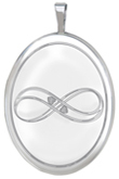 L8084 20mm oval locket with infinity symbol